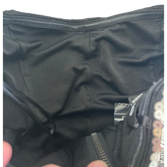 Bebe Uptown Strapless Sequin Fringe Dress Silver Gunmetal Cocktail S NWT $206 - Picture 14 of 15